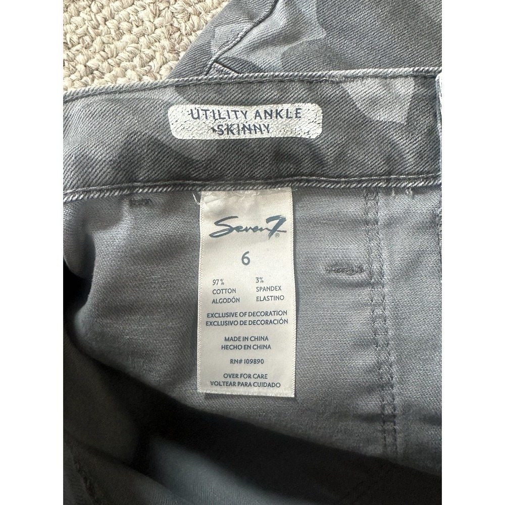 Seven Utility Ankle Skinny Women's Jeans Size 6(Actual 32x27) Camo Y2K Military - Picture 5 of 16